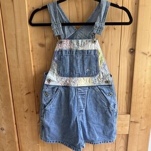 Vintage Y2K Gap Shortalls Girls Size Small Patchwork 6 7 Years READ